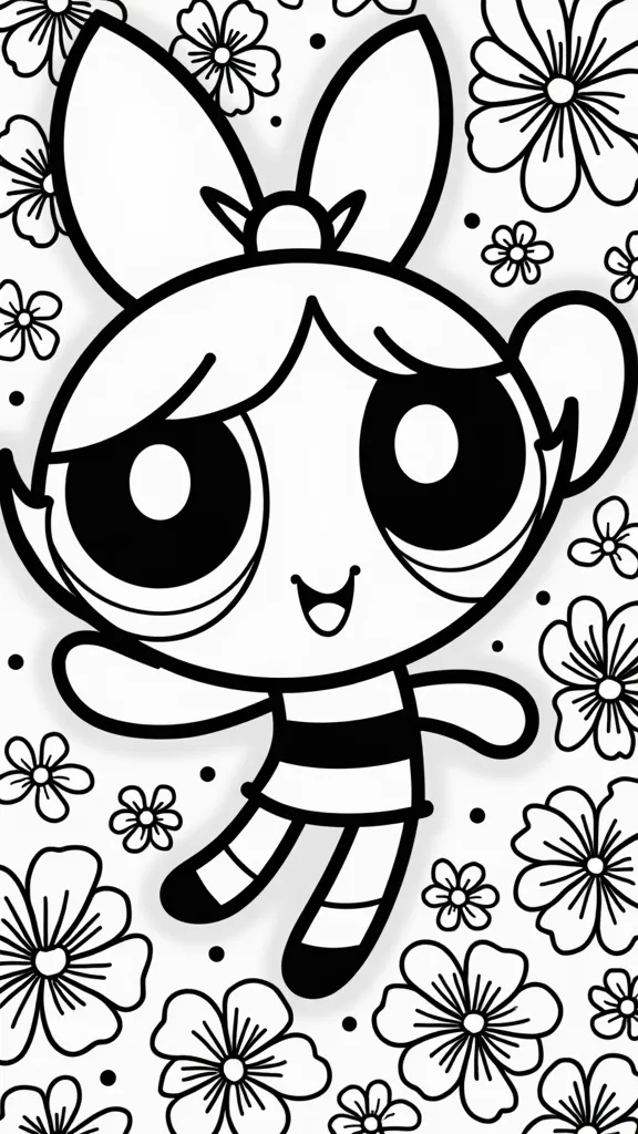 coloriages de powerpuff de fleur